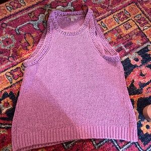 Magenta crochet j crew top